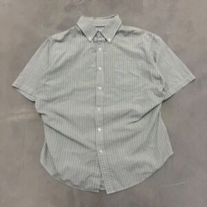 2000s y2k croft & barrow plaid short sleeve button up tee